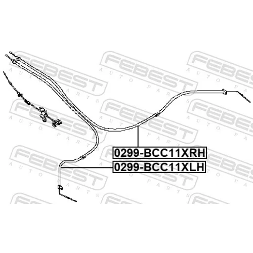 Ťažné lanko parkovacej brzdy FEBEST 0299-BCC11XRH - obr. 1