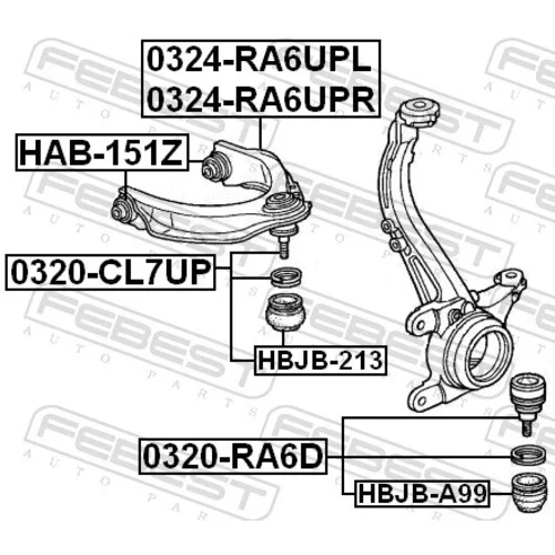 Zvislý/nosný čap FEBEST 0320-RA6D - obr. 1