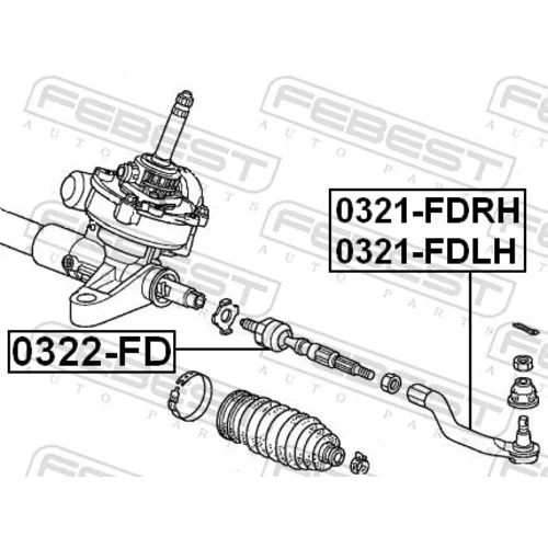 Hlava/čap spojovacej tyče riadenia FEBEST 0321-FDLH - obr. 1