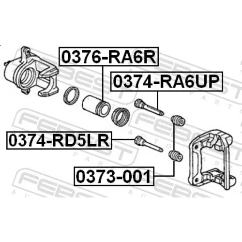 Vodiaci čap brzdového strmeňa FEBEST 0374-RA6UP - obr. 1