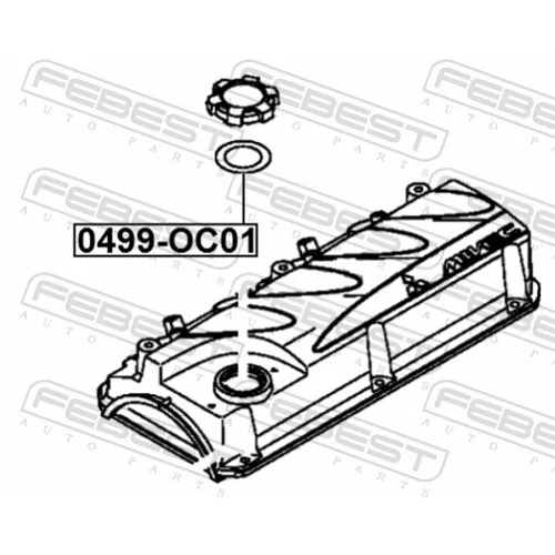 Tesnenie uzáveru plniaceho otvoru oleja 0499-OC01 /FEBEST/ - obr. 1