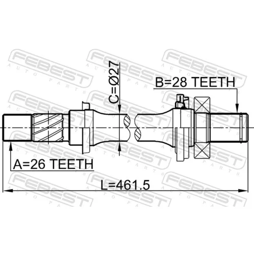 Hnací hriadeľ 0512-M316AT /FEBEST/ - obr. 1