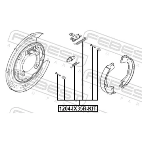 Sada príslušenstva čeľustí parkovacej brzdy 1204-IX35R-KIT /FEBEST/ - obr. 1