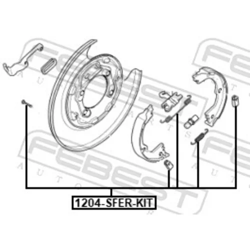 Sada príslušenstva čeľustí parkovacej brzdy FEBEST 1204-SFER-KIT - obr. 1