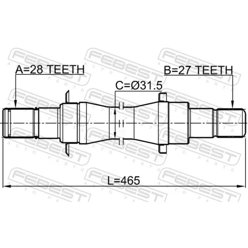 Hnací hriadeľ FEBEST 1212-D716AT4WD - obr. 1