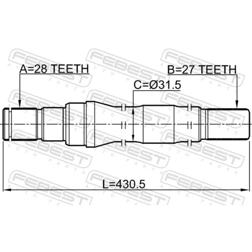 Hnací hriadeľ 1212-IX35D3AT6 /FEBEST/ - obr. 1