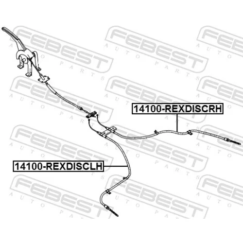 Ťažné lanko parkovacej brzdy FEBEST 14100-REXDISCRH - obr. 1