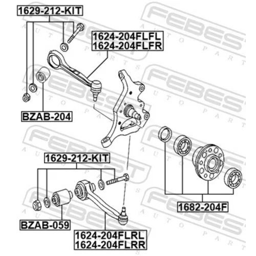 Rameno zavesenia kolies FEBEST 1624-204FLFL - obr. 1