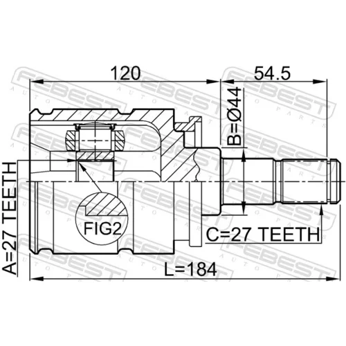 Sada kĺbov hnacieho hriadeľa FEBEST 1911-X5LH - obr. 1