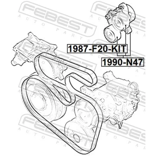 Napinák rebrovaného klinového remeňa FEBEST 1990-N47 - obr. 1