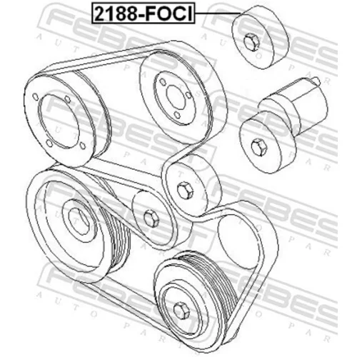 Vratná/vodiaca kladka rebrovaného klinového remeňa FEBEST 2188-FOCI - obr. 1