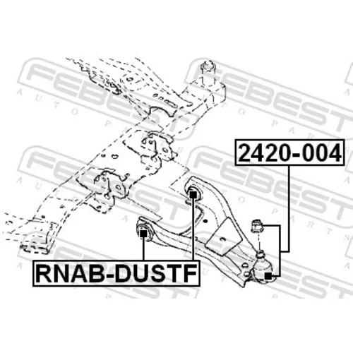 Zvislý/nosný čap FEBEST 2420-004 - obr. 1