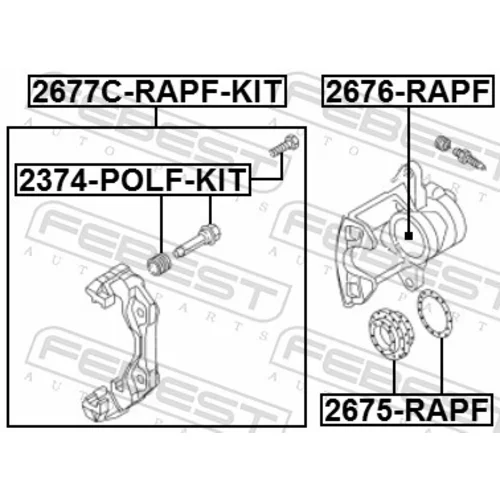 Sada držiakov brzd. strmeňov FEBEST 2677C-RAPF-KIT - obr. 1