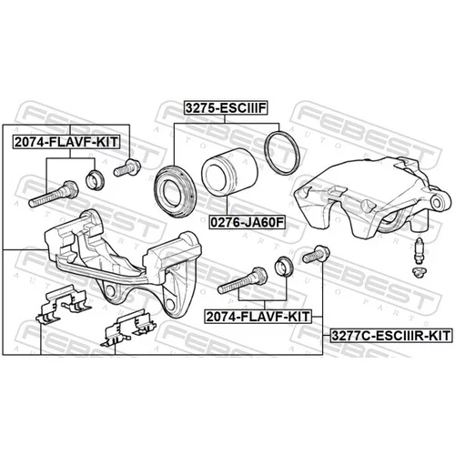 Sada držiakov brzd. strmeňov FEBEST 3277C-ESCIIIR-KIT - obr. 1