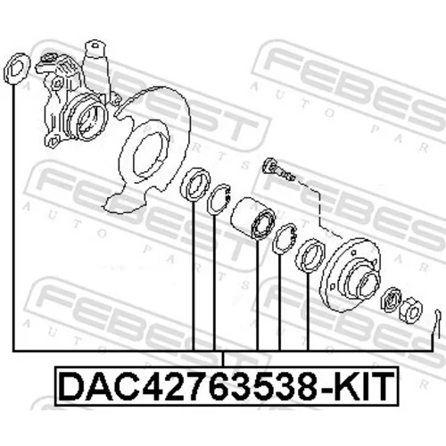 Ložisko kolesa - opravná sada FEBEST DAC42763538-KIT - obr. 1