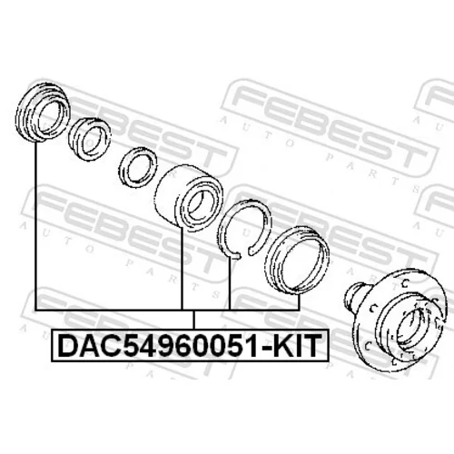 Ložisko kolesa - opravná sada FEBEST DAC54960051-KIT - obr. 1