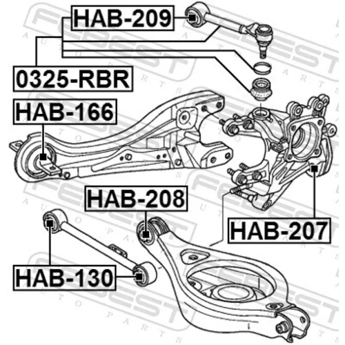 Uloženie riadenia FEBEST HAB-209 - obr. 1