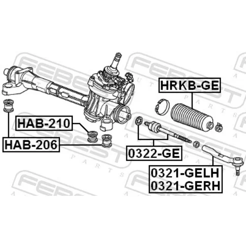 Uloženie prevodovky riadenia FEBEST HAB-210 - obr. 1