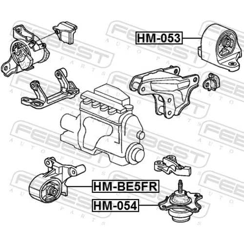 Uloženie motora HM-BE5FR /FEBEST/ - obr. 1