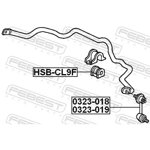 Uloženie priečneho stabilizátora FEBEST HSB-CL9F - obr. 1