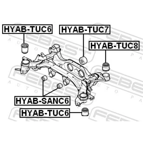 Uloženie tela nápravy FEBEST HYAB-TUC8 - obr. 1