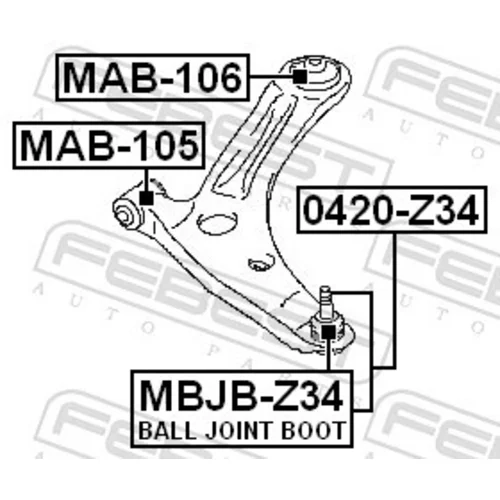 Uloženie riadenia FEBEST MAB-105 - obr. 1