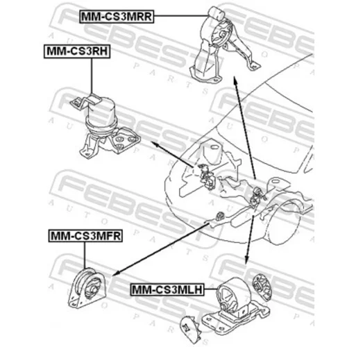 Uloženie motora FEBEST MM-CS3MLH - obr. 1