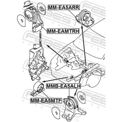 Uloženie motora FEBEST MMB-EA5ALH - obr. 1