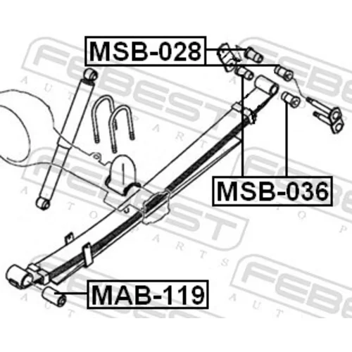 Ložiskové puzdro listovej pružiny FEBEST MSB-028 - obr. 1