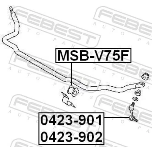 Uloženie priečneho stabilizátora FEBEST MSB-V75F - obr. 1