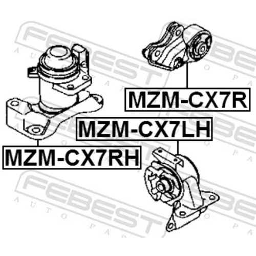 Uloženie motora MZM-CX7RH /FEBEST/ - obr. 1