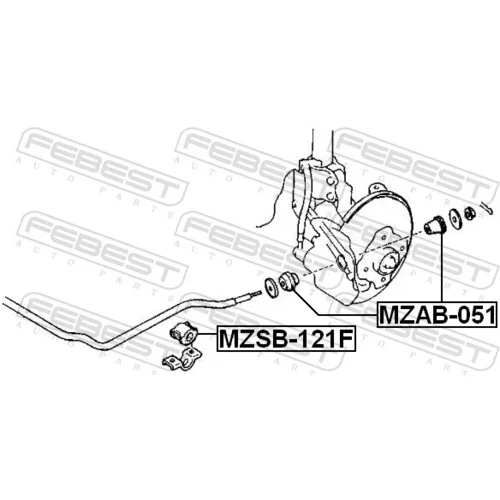 Uloženie priečneho stabilizátora FEBEST MZSB-121F - obr. 1