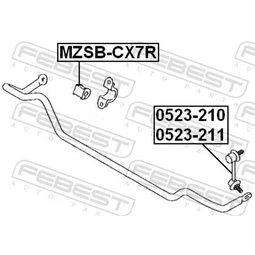 Uloženie priečneho stabilizátora FEBEST MZSB-CX7R - obr. 1