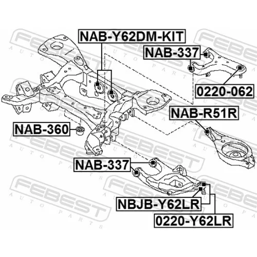 Opravná sada tela nápravy FEBEST NAB-Y62DM-KIT - obr. 1