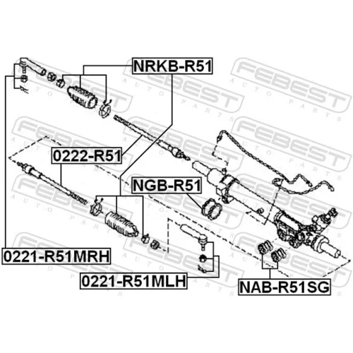 Uloženie prevodovky riadenia FEBEST NGB-R51 - obr. 1