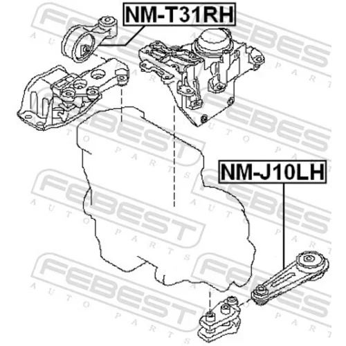 Uloženie motora FEBEST NM-T31RH - obr. 1