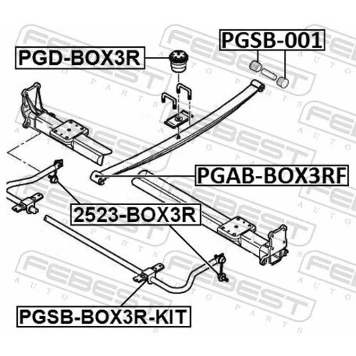 Ložiskové puzdro listovej pružiny FEBEST PGAB-BOX3RF - obr. 1