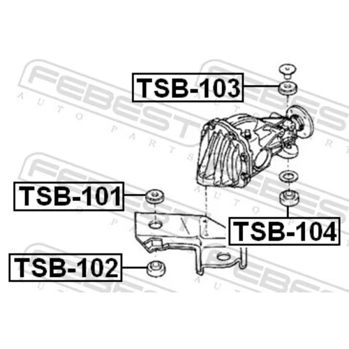 Uloženie, diferenciál TSB-104 /FEBEST/ - obr. 1