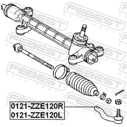 Hlava/čap spojovacej tyče riadenia FEBEST 0121-ZZE120R - obr. 1