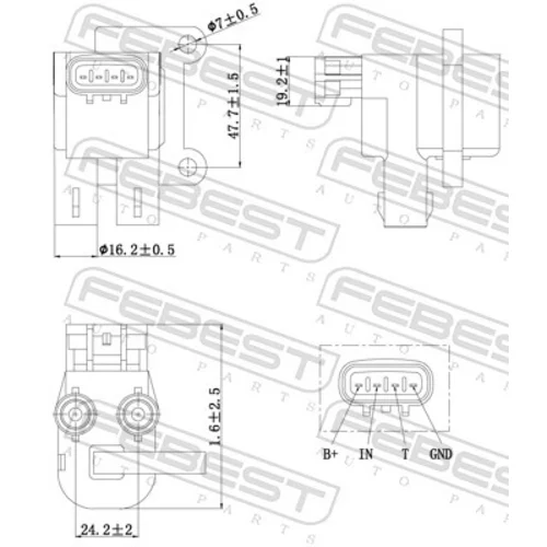 Zapaľovacia cievka FEBEST 01640-009 - obr. 1