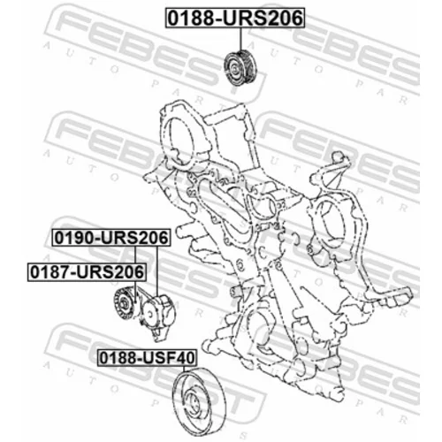 Vratná/vodiaca kladka rebrovaného klinového remeňa FEBEST 0188-USF40 - obr. 1