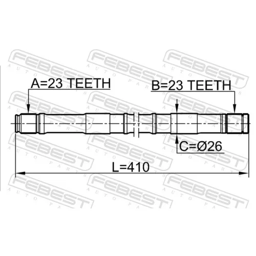 Hnací hriadeľ FEBEST 0212-B14LH - obr. 1