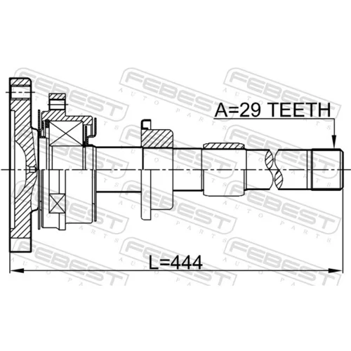 Hnací hriadeľ FEBEST 0212-T30MTRH - obr. 1