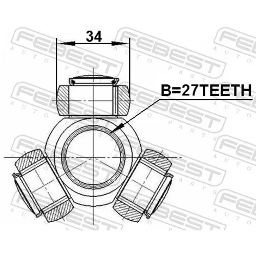 Trojkríž hnacieho hriadeľa FEBEST 0216-F50 - obr. 1