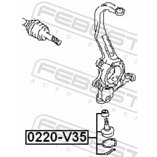 Zvislý/nosný čap FEBEST 0220-V35 - obr. 1