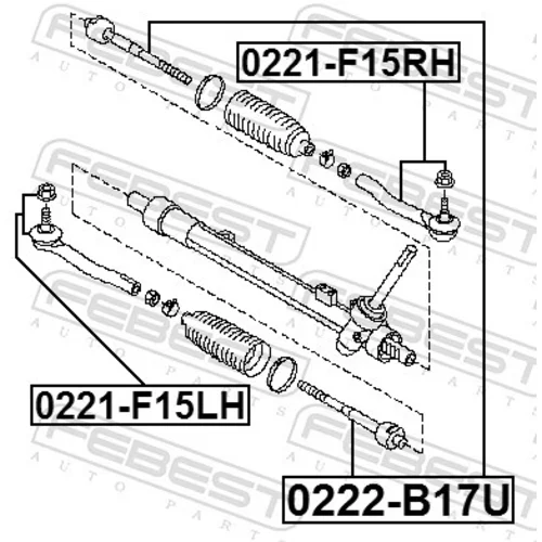 Hlava/čap spojovacej tyče riadenia FEBEST 0221-F15LH - obr. 1