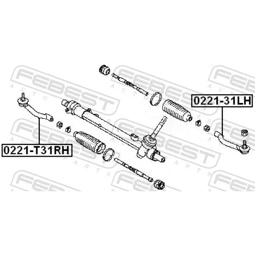 Hlava/čap spojovacej tyče riadenia FEBEST 0221-T31RH - obr. 1