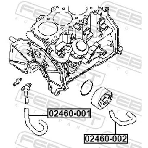 Potrubie chladiacej kvapaliny FEBEST 02460-002 - obr. 1