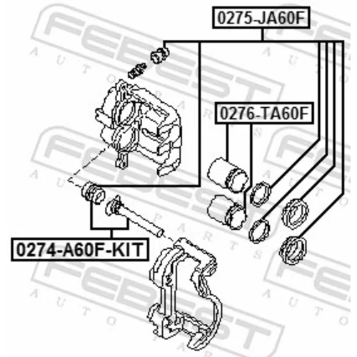 Vodiaci čap brzdového strmeňa FEBEST 0274-A60F-KIT - obr. 1