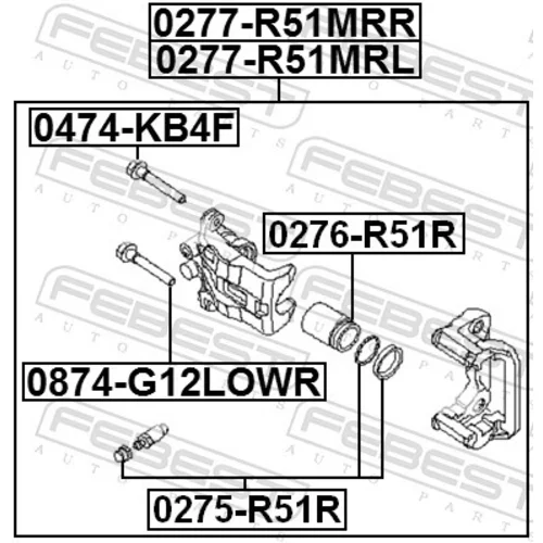 Brzdový strmeň FEBEST 0277-R51MRR - obr. 1